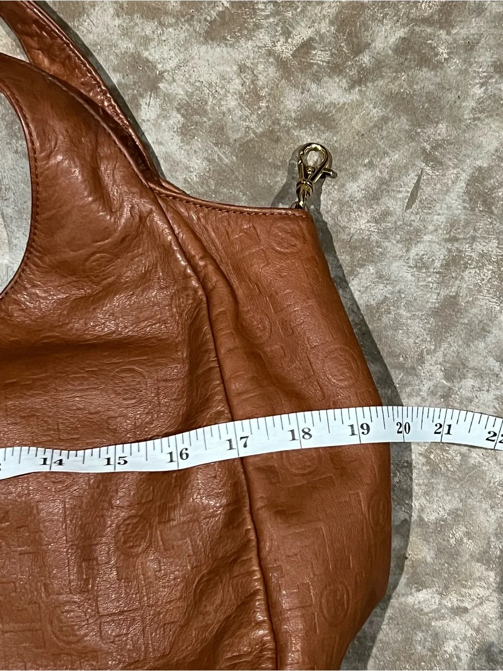Tory Burch Embossed Brown Leather Hobo Satchel